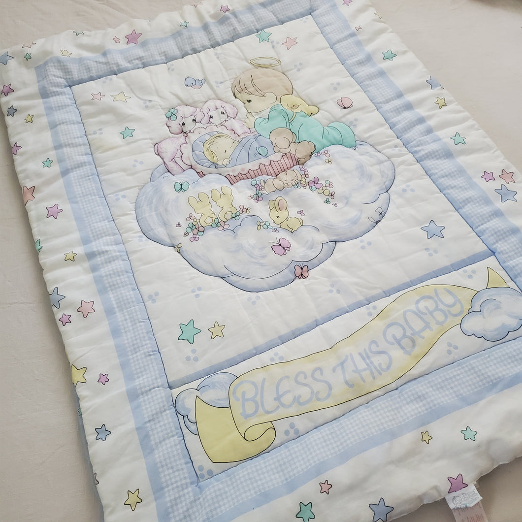 Vintage Precious Moments Quilted Toddler Blanket