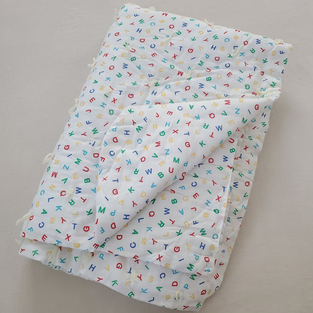 Vintage ABC Letters Toddler Blanket
