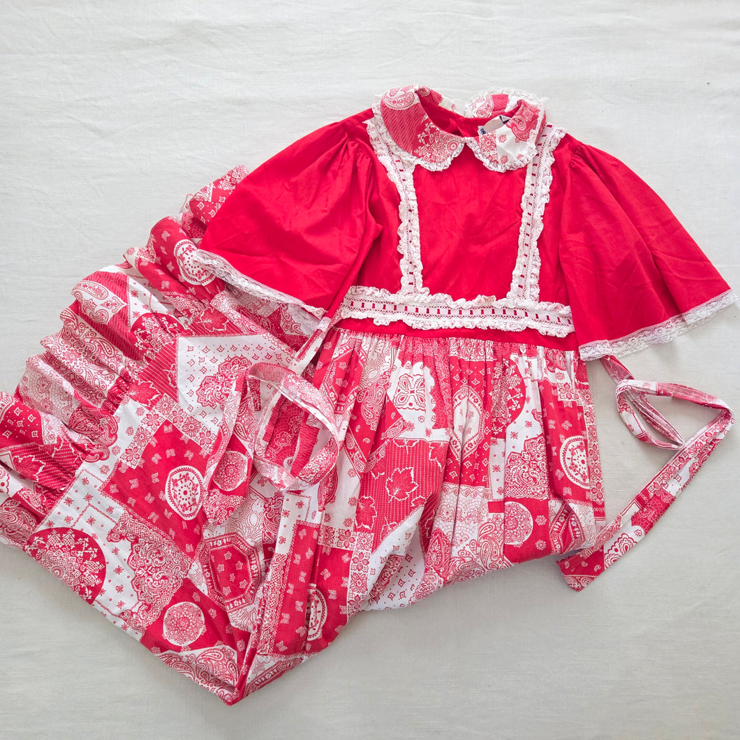 Vintage Red Pattern Maxi Dress kids 12