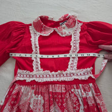 Load image into Gallery viewer, Vintage Red Pattern Maxi Dress kids 12
