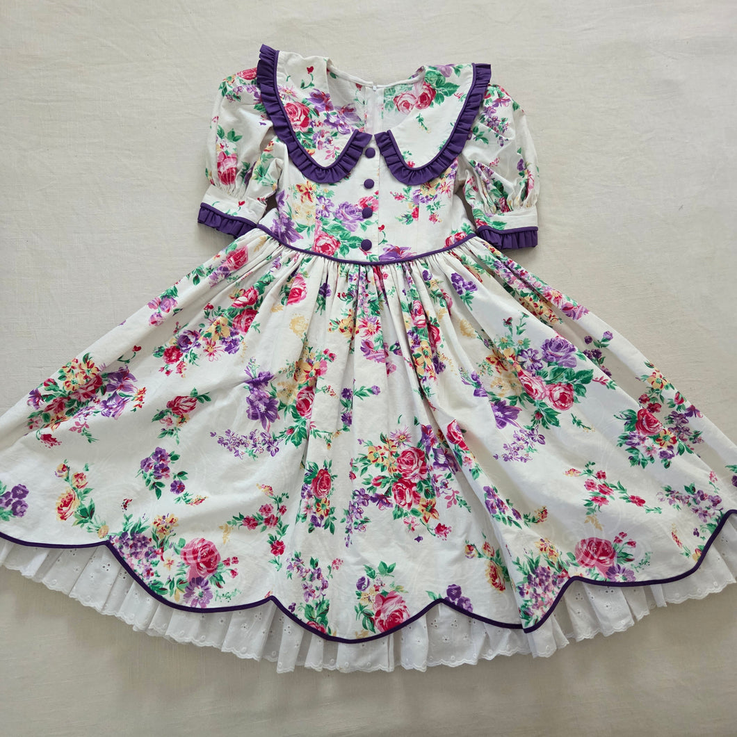 Vintage Floral Gorgeous Twirly Dress kids 8/10
