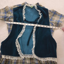 Load image into Gallery viewer, Vintage Plaid Dress + Velvet Vest Bundle kids 14
