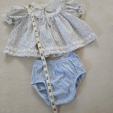 Load image into Gallery viewer, Vintage Floral Top + Gingham Bloomers Bundle 0-6 months
