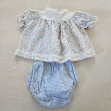 Load image into Gallery viewer, Vintage Floral Top + Gingham Bloomers Bundle 0-6 months
