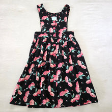 Load image into Gallery viewer, Vintage Dark Carnation Floral Sleeveless Dress kids 6 *flaw
