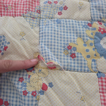 Load image into Gallery viewer, Vintage Patchwork Animals Quilted Toddler Blanket *flaw
