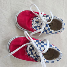 Load image into Gallery viewer, VANS Checkerboard Red + Blue Shoes toddler 5.5
