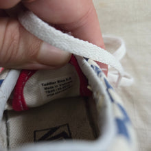 Load image into Gallery viewer, VANS Checkerboard Red + Blue Shoes toddler 5.5
