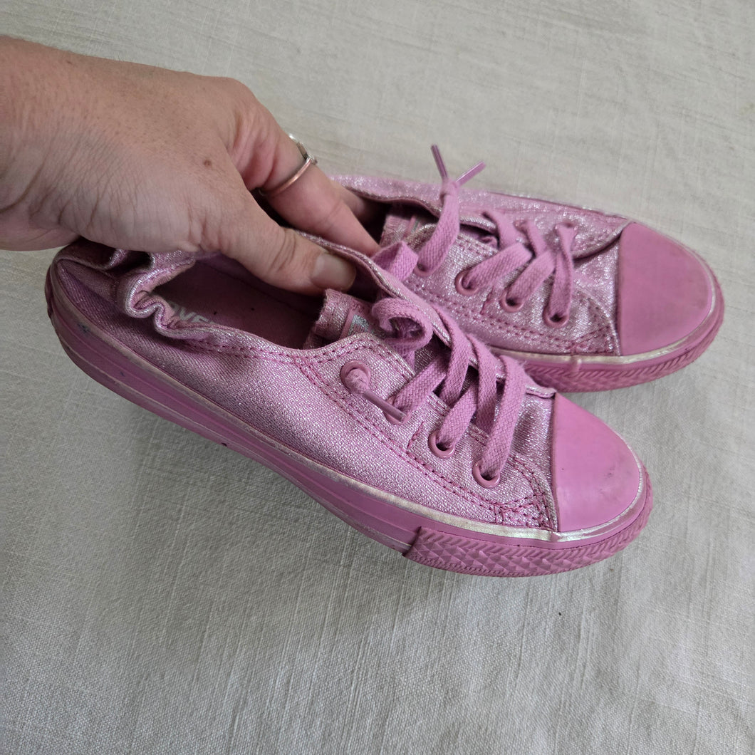 Converse Glimmery Pink No-Tie Shoes kids 1