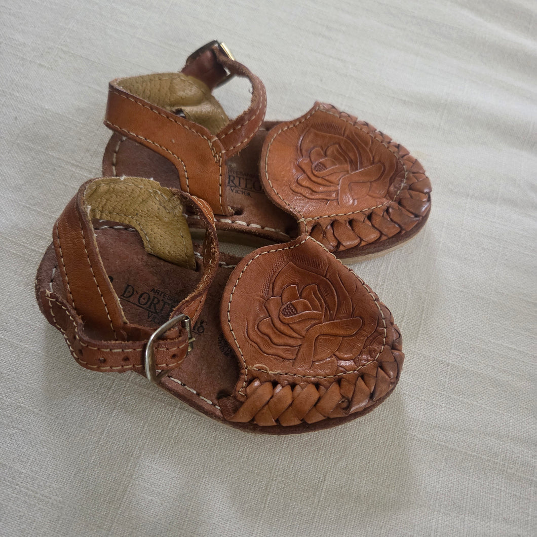 Leather Rose Sandals toddler 5