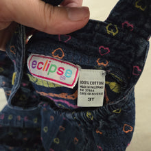 Load image into Gallery viewer, Vintage Heart Denim Overalls 3t
