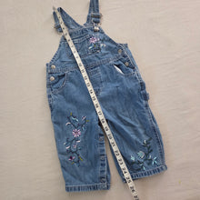 Load image into Gallery viewer, Vintage Gap Floral Embroidered Denim Overalls 12-18 months
