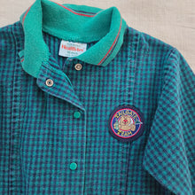 Load image into Gallery viewer, Vintage Healthtex Green/Navy Plaid Bodysuit 12 months
