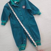 Load image into Gallery viewer, Vintage Healthtex Green/Navy Plaid Bodysuit 12 months
