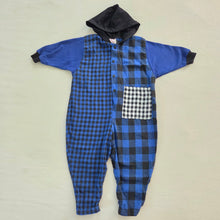 Load image into Gallery viewer, Vintage Blue Gingham Slouchy Bodysuit 2t
