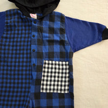 Load image into Gallery viewer, Vintage Blue Gingham Slouchy Bodysuit 2t

