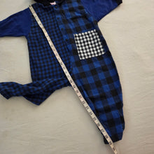 Load image into Gallery viewer, Vintage Blue Gingham Slouchy Bodysuit 2t

