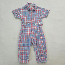 Load image into Gallery viewer, Vintage Blue/Red Plaid Pantsuit 12-18 months
