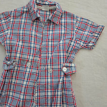 Load image into Gallery viewer, Vintage Blue/Red Plaid Pantsuit 12-18 months
