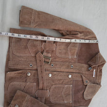 Load image into Gallery viewer, Vintage Brown Leather Belted Chore Jacket 4t
