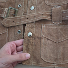 Load image into Gallery viewer, Vintage Brown Leather Belted Chore Jacket 4t
