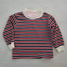 Load image into Gallery viewer, Vintage Red/Navy Striped Turtleneck 2t
