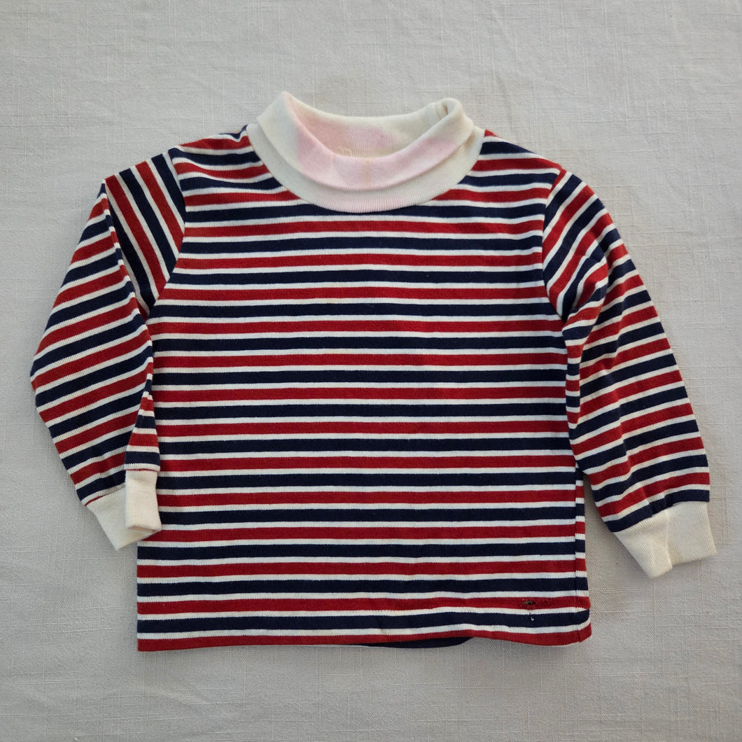 Vintage Red/Navy Striped Turtleneck 2t