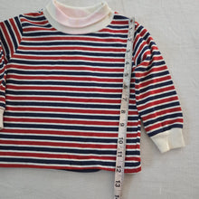 Load image into Gallery viewer, Vintage Red/Navy Striped Turtleneck 2t
