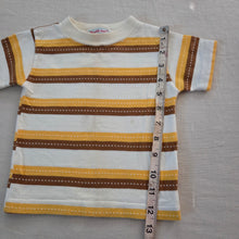 Load image into Gallery viewer, Vintage Healthtex Yellow/Brown Striped Shirt 2t
