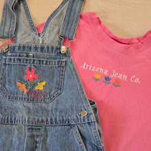 Load image into Gallery viewer, Vintage Shortalls + Pink Shirt Set kids 6/8

