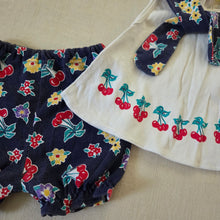 Load image into Gallery viewer, Vintage Cherry Floral Matching Set 12 months

