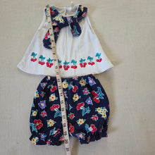 Load image into Gallery viewer, Vintage Cherry Floral Matching Set 12 months
