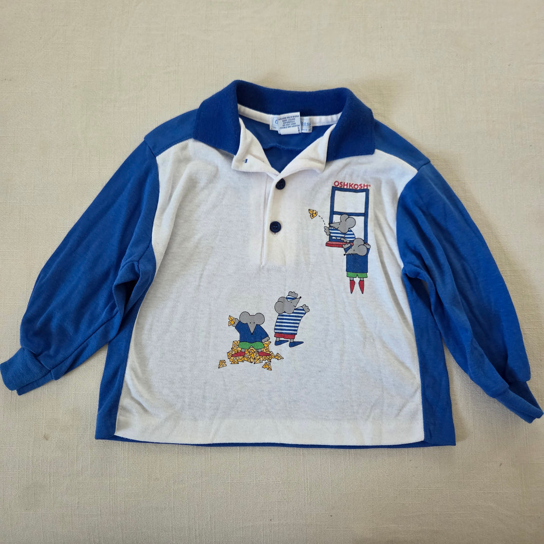 Vintage Oshkosh Mice + Cheese Long Sleeve 2t/3t