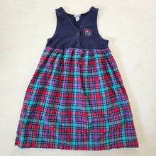 Load image into Gallery viewer, Vintage Oshkosh Plaid Flower Dress kids 6
