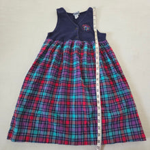 Load image into Gallery viewer, Vintage Oshkosh Plaid Flower Dress kids 6
