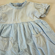 Load image into Gallery viewer, Vintage Oshkosh Dotted + Striped Dress/Bloomers Set 18 months
