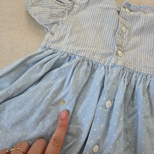 Load image into Gallery viewer, Vintage Oshkosh Dotted + Striped Dress/Bloomers Set 18 months
