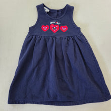 Load image into Gallery viewer, Vintage Oshkosh Navy Heart Dress 4t
