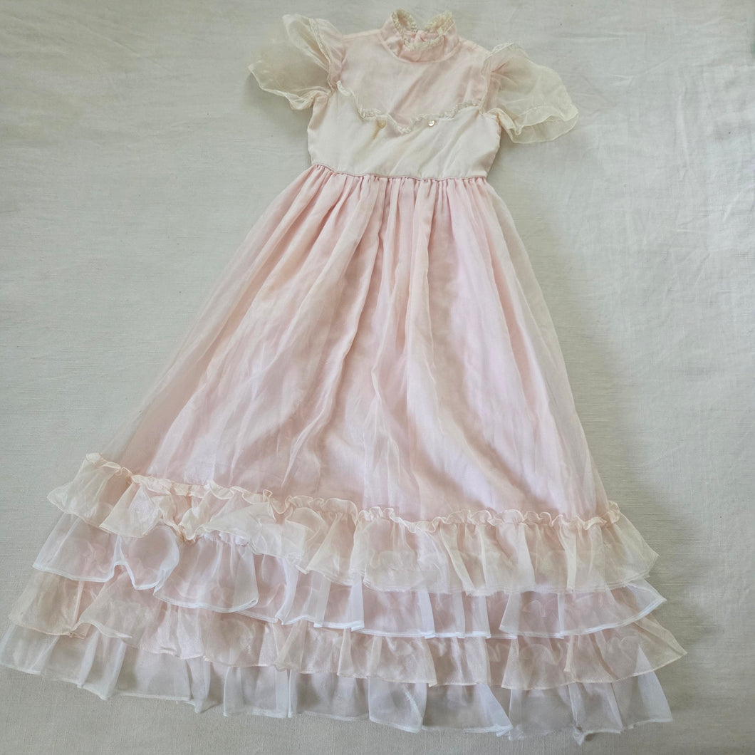 Vintage Pink Sheer Maxi Dress kids 6