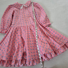 Load image into Gallery viewer, Vintage Floral Pink Striped Full Circle Dress kids 6
