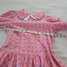 Load image into Gallery viewer, Vintage Floral Pink Striped Full Circle Dress kids 6
