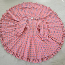 Load image into Gallery viewer, Vintage Floral Pink Striped Full Circle Dress kids 6

