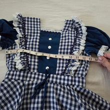 Load image into Gallery viewer, Vintage Navy Gingham Full Circle Dress kids 6
