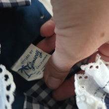 Load image into Gallery viewer, Vintage Navy Gingham Full Circle Dress kids 6
