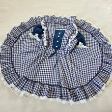 Load image into Gallery viewer, Vintage Navy Gingham Full Circle Dress kids 6
