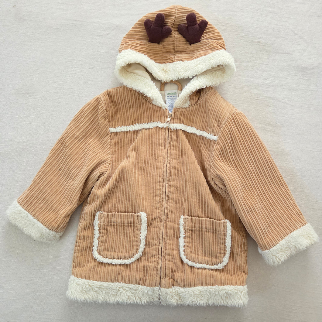 Vintage Gymboree Cord Sherpa Hooded Coat 2t