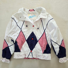 Load image into Gallery viewer, Vintage White/Red/Blue Diamond Windbreaker kids 12/14
