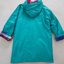 Load image into Gallery viewer, Vintage Teal Flannel-Lined Raincoat kids 7
