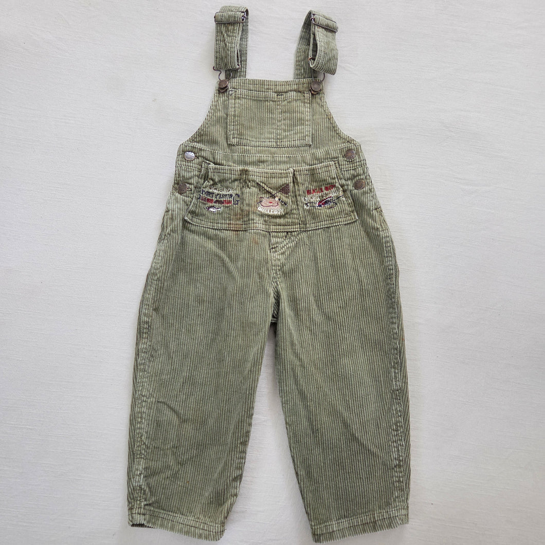 Vintage Fisherman Green Cord Overalls 3t