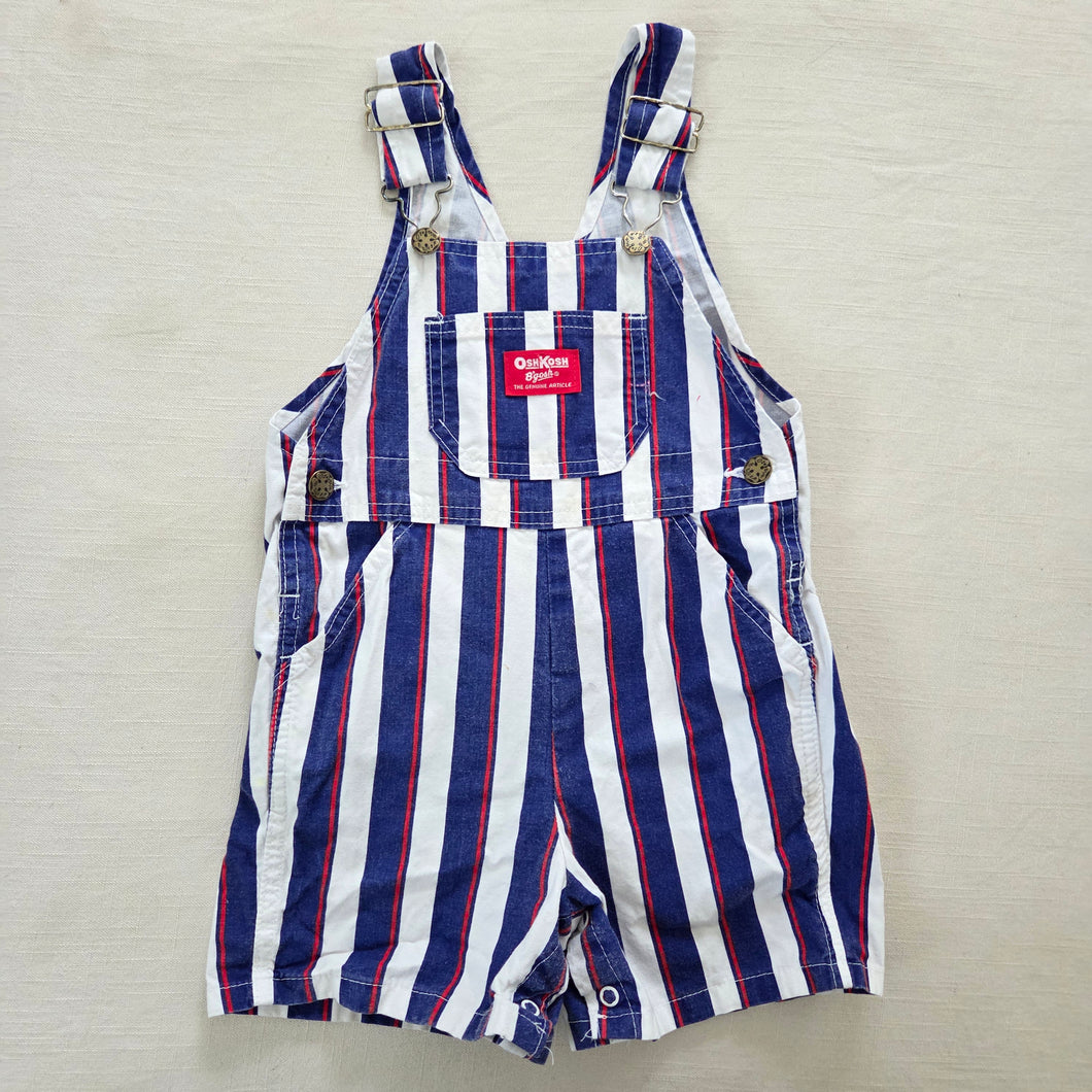 Vintage Oshkosh Navy/Red Striped Shortalls 3t
